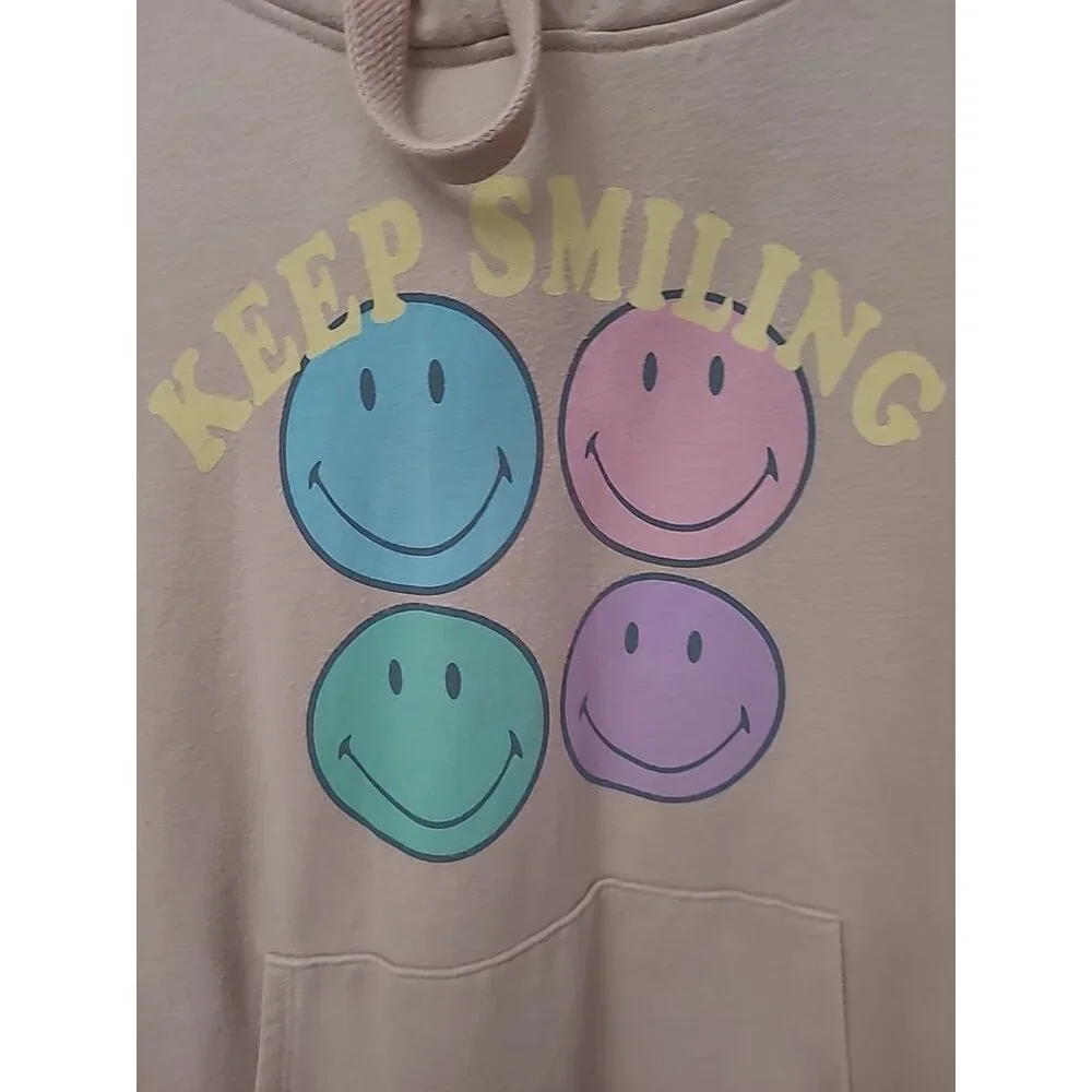 American Eagle Women Pullover S Big Hugs Keep Smiling Graphic Oversized Hoodie‎